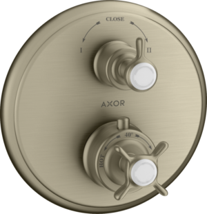AXOR Montreux Bateria termostatyczna z zaworem odcinająco-przełączającym, montaż podtynkowy 16820820 nikiel szczotkowany