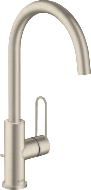 AXOR Uno Jednouchwytowa bateria umywalkowa 240 z uchwytem loop 38036820 nikiel szczotkowany